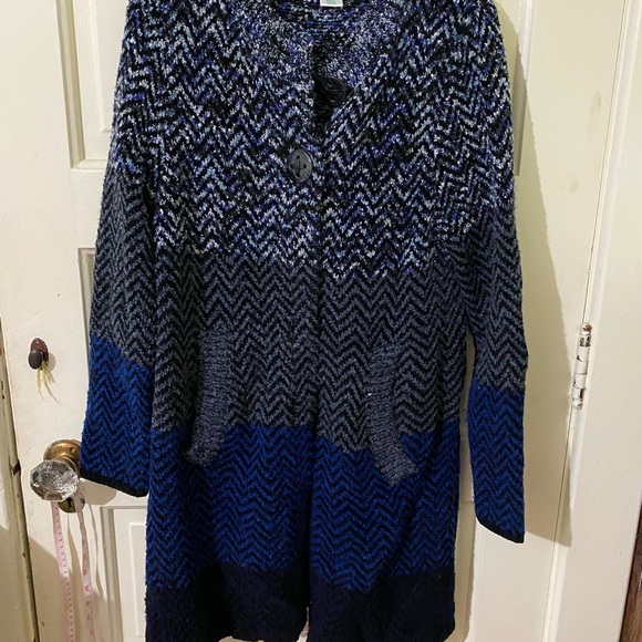 Laura Ashley Women’s Sweater MIDI Multi Color Size Medium Long Coat Sweater EUC - Picture 4 of 9